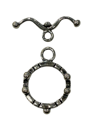 Sterling Silver Fancy detail Toggle 18mm