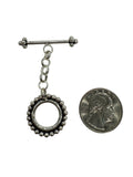 Large Sterling Silver Beaded Toggle 23mm