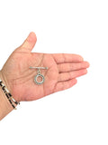 Medium Sterling Silver Beaded Toggle 18mm