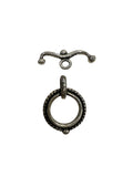 Sterling Silver Oxidized Circle Fancy Toggle 13mm