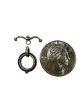 Sterling Silver Oxidized Circle Fancy Toggle 13mm