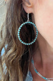 Large Round Turquoise Beaded Dangles