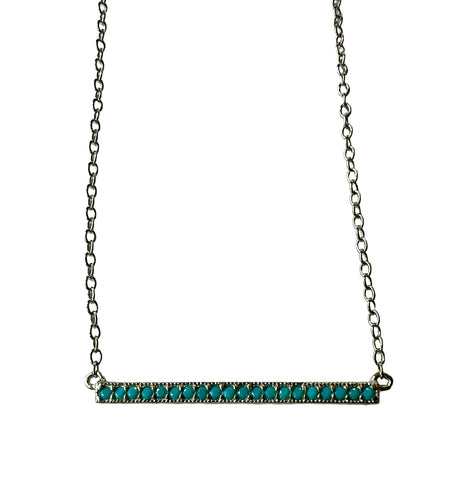 Turquoise Dot Bar Necklace
