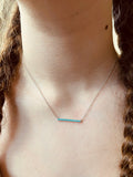 Turquoise Dot Bar Necklace