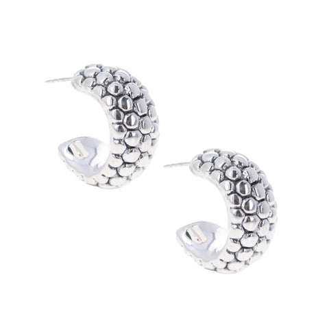 Beaded Puff Hoops