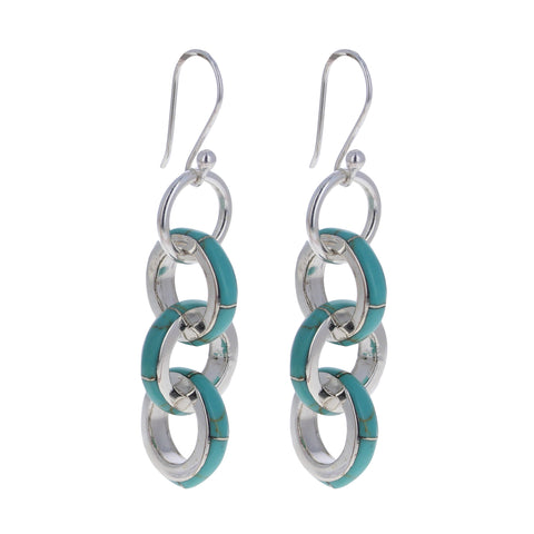Turquoise Rolo Stone Dangles