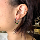 Inlaid Multicolor Stone Hoops