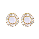 Mother of Pearl Halo Studs