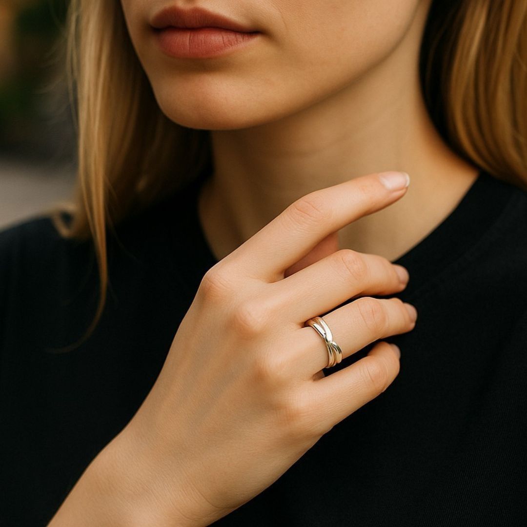 3pc Interlocked Band Rings – Mayas Gems