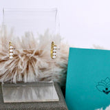 Glass Pearl Huggie Earrings