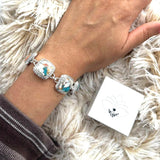 Genuine White Howlite Woven Link Bracelet
