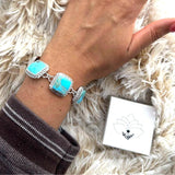Genuine Turquoise Woven Link Bracelet
