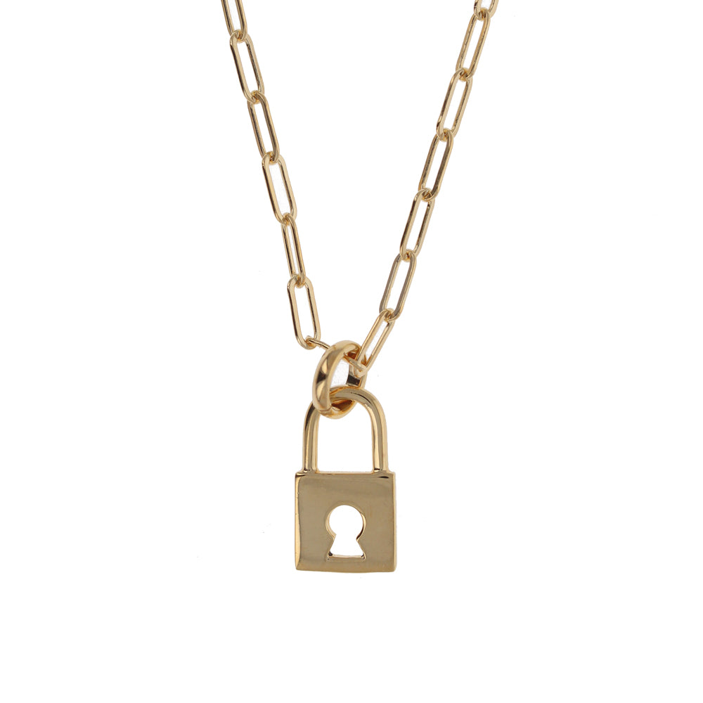 Gold Filled Love Lock Necklace