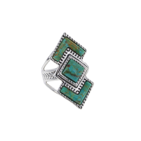 Chevron Turquoise Design Ring