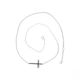 Large Sideways Cross Necklace
