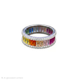 Multicolor Baguette CZ Band