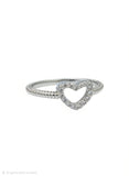 Brilliant CZ Heart Silouhette Ring