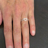 Brilliant CZ Heart Silouhette Ring