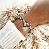 SS Fancy Pave Heart Bracelet