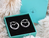 Delicate Heart Hoop Earrings