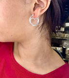 Delicate Heart Hoop Earrings