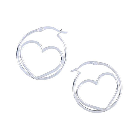 Delicate Heart Hoop Earrings