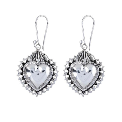 Ornate Heart Dangle Earrings