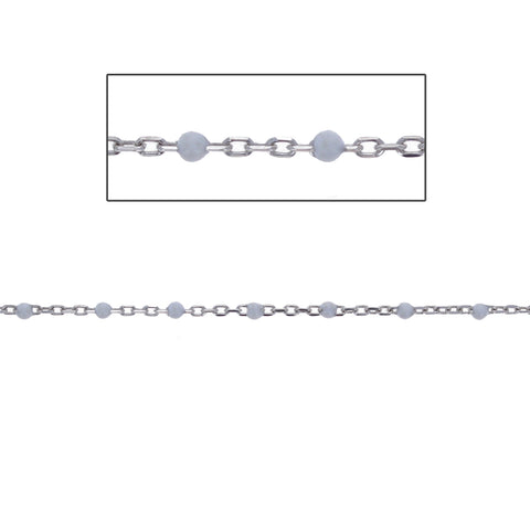 White Bead Cable Chain