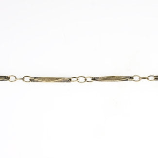 2x16mm Antique Brass Bar and Link Chain