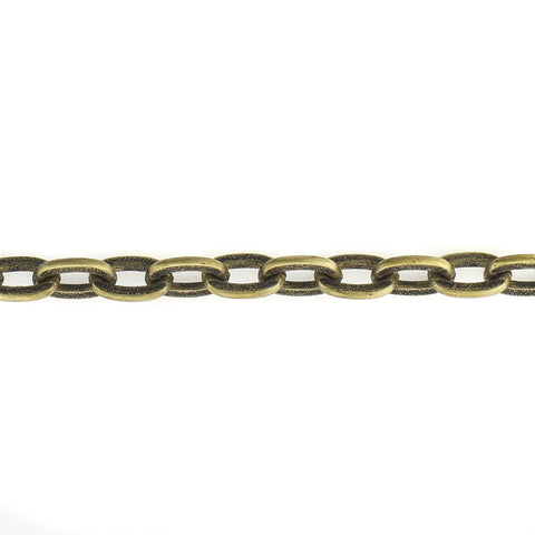 5x7mm Antiqued Brass Flat Oval Cable Chain