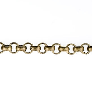 5mm Antique Brass Plated Rolo Chain