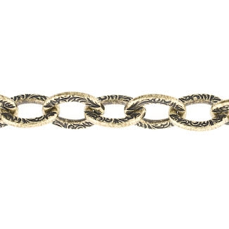 12x9mm Antique Brass Plated Pattern Cable Chain