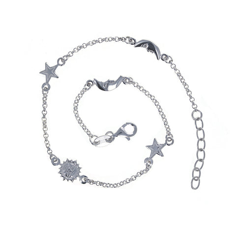 Sun, Moon, and Star Anklet