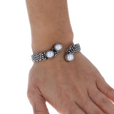 Braided Silver and Pearl Cuff