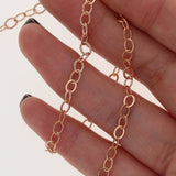 3x5mm Rose Gold Plated Flat Oval Cable Chain