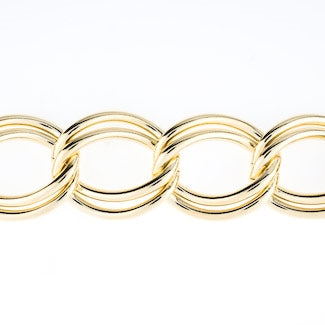 Extra Large 20x24mm Gold Plated Double Link Curb Chain