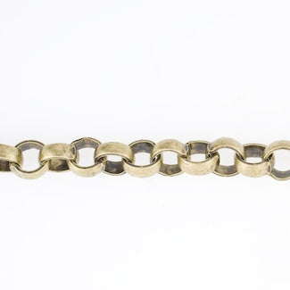 6mm Antique Brass Rolo Chain