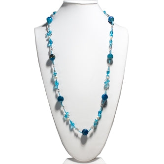 Knotted Blue Multistone Necklace