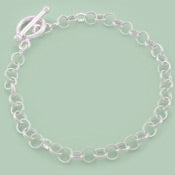 Sterling Silver Chain Link Charm Bracelet