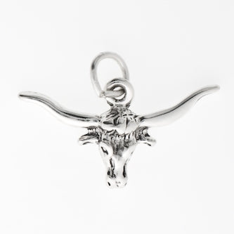 Longhorn Charm, Sterling Silver or Gold