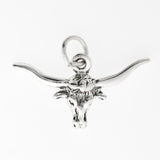 Longhorn Charm, Sterling Silver or Gold
