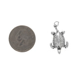 Turtle Charm, Large Sterling Silver