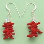Red Coral Branch Earrings