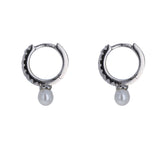 Pave CZ and Pearl Hoop