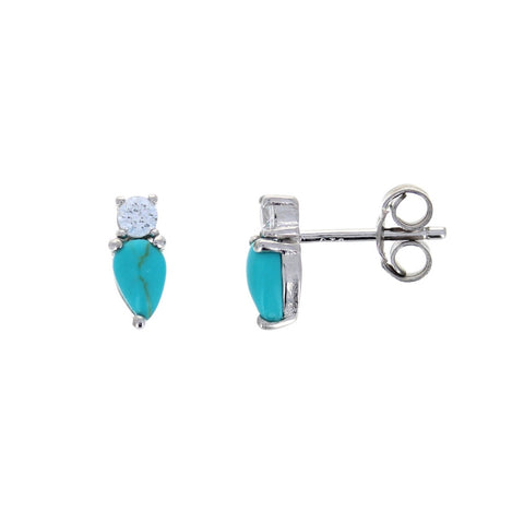 Mini Abstract Turquoise Studs