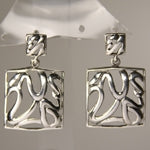 Abstract Art Sterling Silver Stud Earrings
