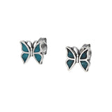 Inlaid Turquoise Butterfly Studs