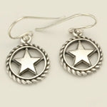 Sailors Rope and Star Sterling Silver Earrings