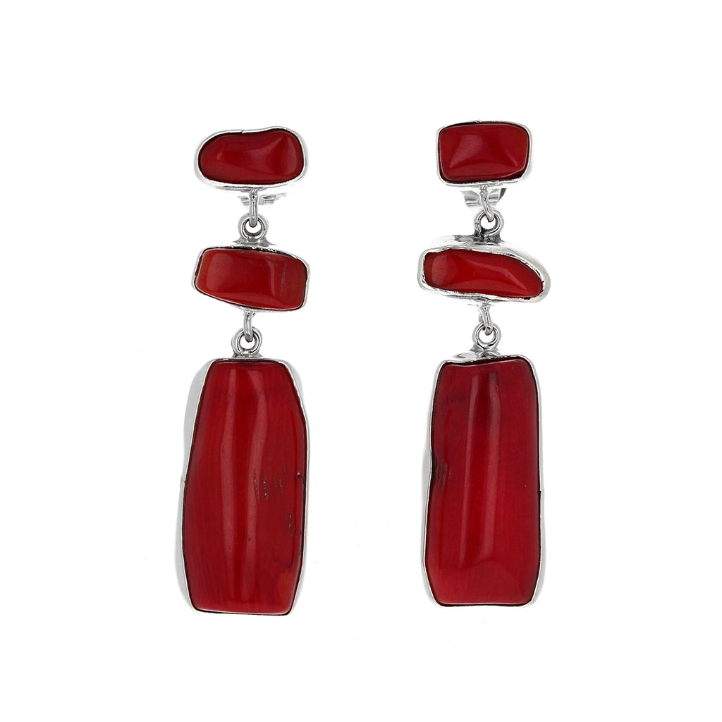 Sterling Tiered Coral Drops