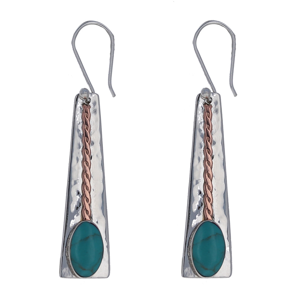Sterling & Copper Turquoise Drops